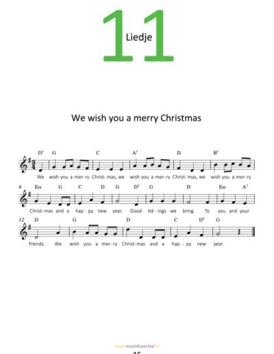 Kerstbundel - noten Pag16 We wish you a merry christmas- Prisma Kleurmuziek